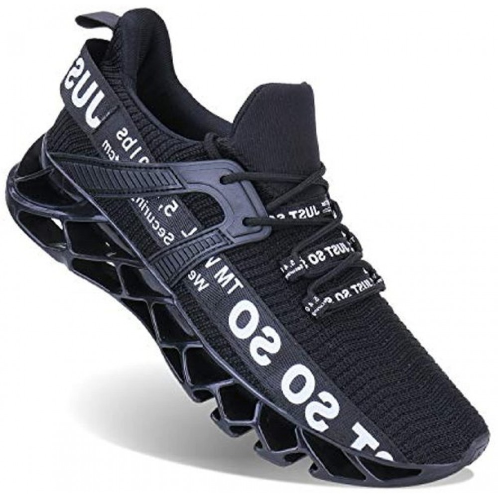 Men's Athletic Walking Blade Running Tennis Shoes Fashion Sneakers Black