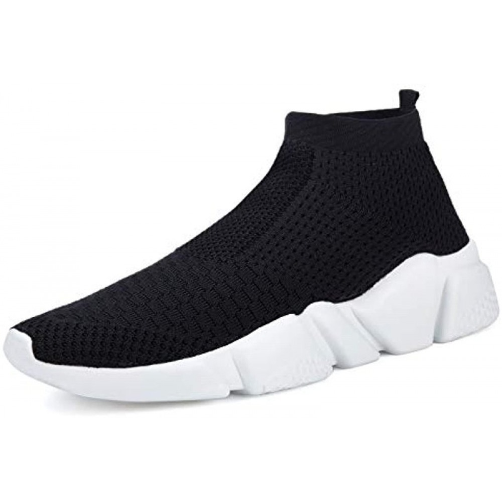 Slip-On Sneakers Breathable Lightweight Athletic Running Shoes Black